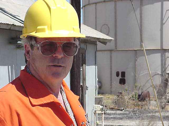 Photograph of Dan Napier at a Refinery Demolition Site